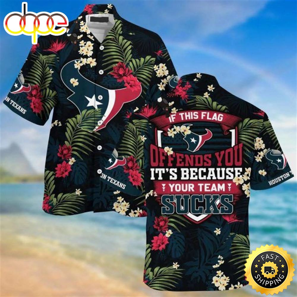 Houston Texans Sucks Beachwear For Men Nfl Sport Hawaiian Shirt Rce5sp
