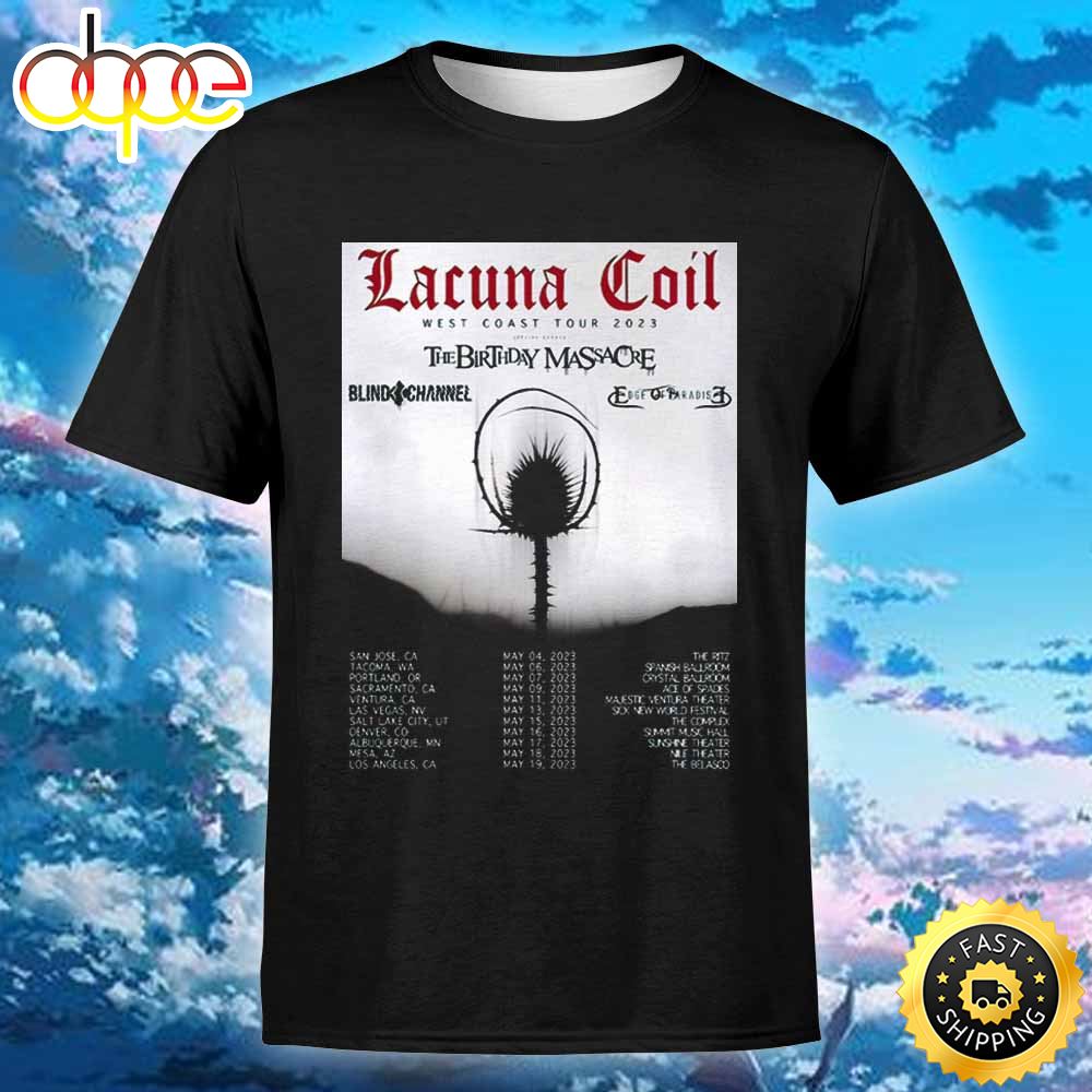 Lacuna Coil Announces May 2023 West Coast U.s. Tour T Shirt Ekt4ev