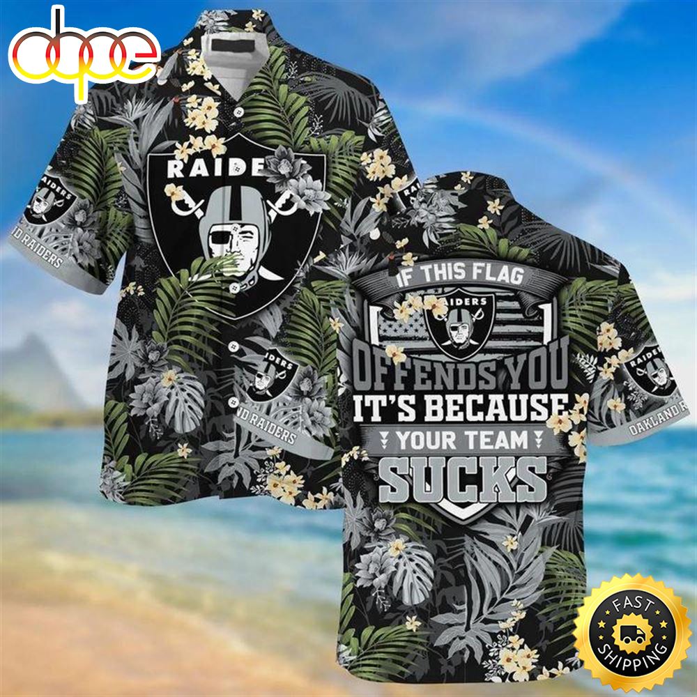 Las Vegas Raiders Sucks Beachwear For Men Nfl Sport Hawaiian Shirt Tlgpl7