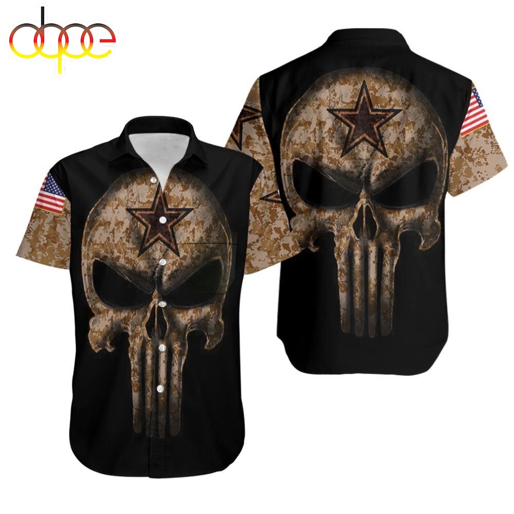 Limited Camouflage Skull Dallas Cowboys 3D Hawaiian Shirt Yhcyum