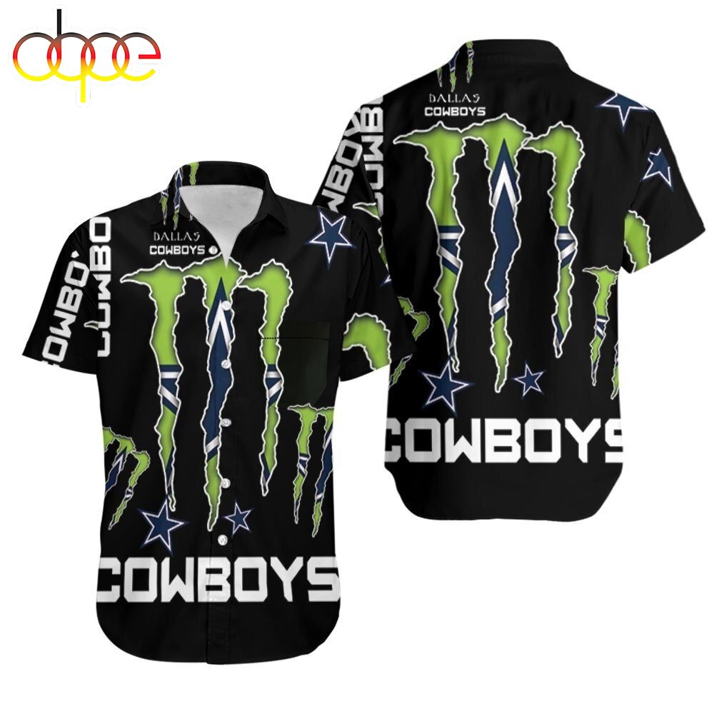 Logo Monster Energy Dallas Cowboys 3D Hawaiian Shirt J6hiiv
