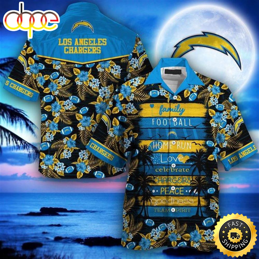 Los Angeles Chargers Beachwear For Men Nfl Sport Hawaiian Shirt T3o4fv