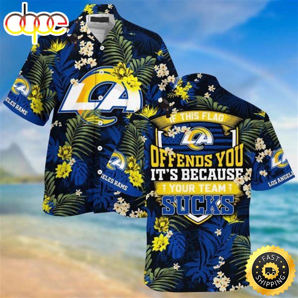 Los Angeles Rams Sucks Beachwear For Men Nfl Sport Hawaiian Shirt L13qqv