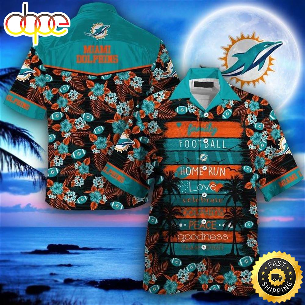 Miami Dolphins Beachwear For Men Nfl Sport Hawaiian Shirt Qnidkh