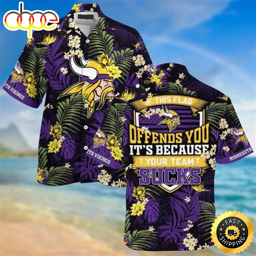 Minnesota Vikings Sucks Beachwear For Men Nfl Sport Hawaiian Shirt Hswglc