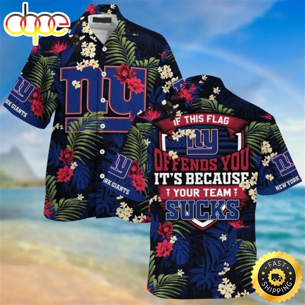 New York Giants Sucks Beachwear For Men Nfl Sport Hawaiian Shirt L8rujy