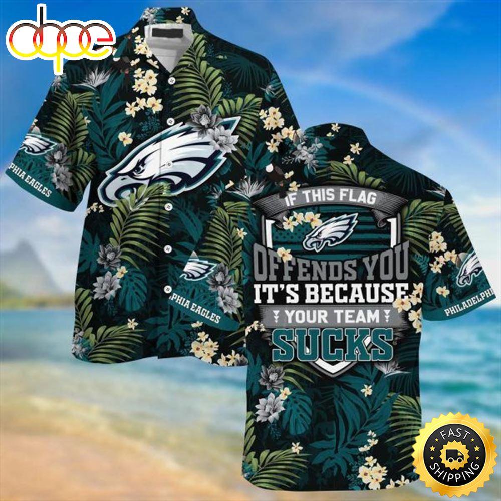 Philadelphia Eagles Sucks Beachwear For Men Nfl Sport Hawaiian Shirt Adlxxz