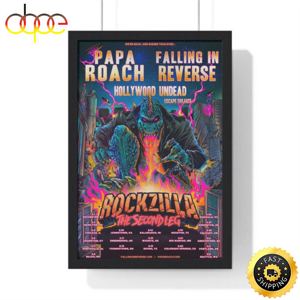 Rockzilla The Second Leg Tour 2023 Poster Canvas Ruktcn
