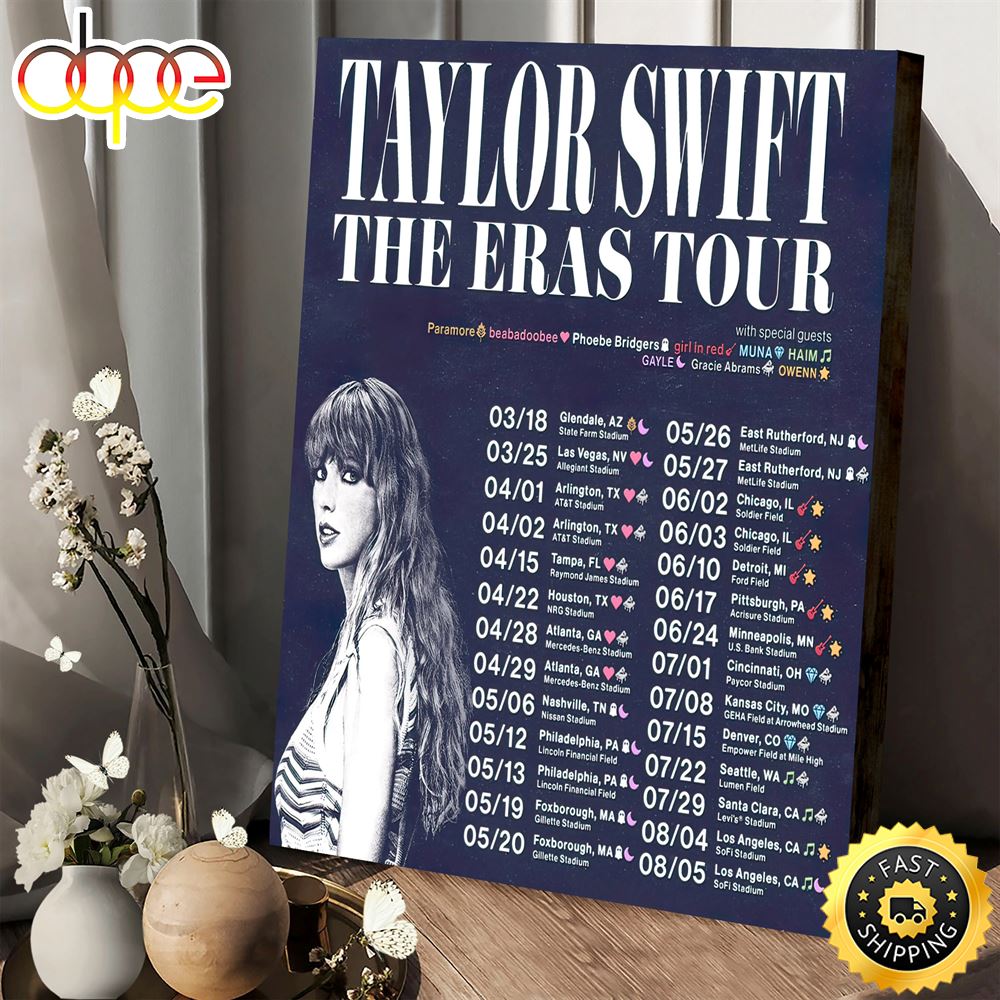 Taylor Swift Announces 2023 Tour Of U.s. Stadiums Poster Canvas Rru187