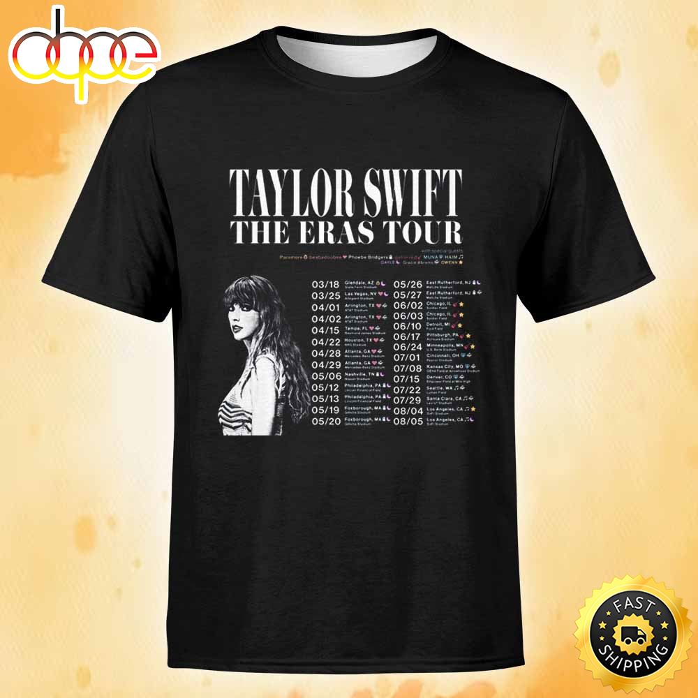 Taylor Swift Anuncia Concierto En Mexico Tour 2023 Black T Shirt Pfdrjr