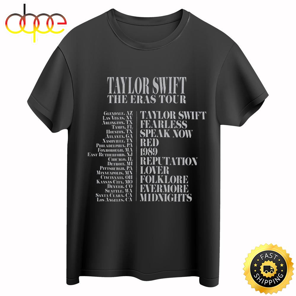 Taylor Swift The Eras Tour 2023 Black T Shirt Wyrw6u