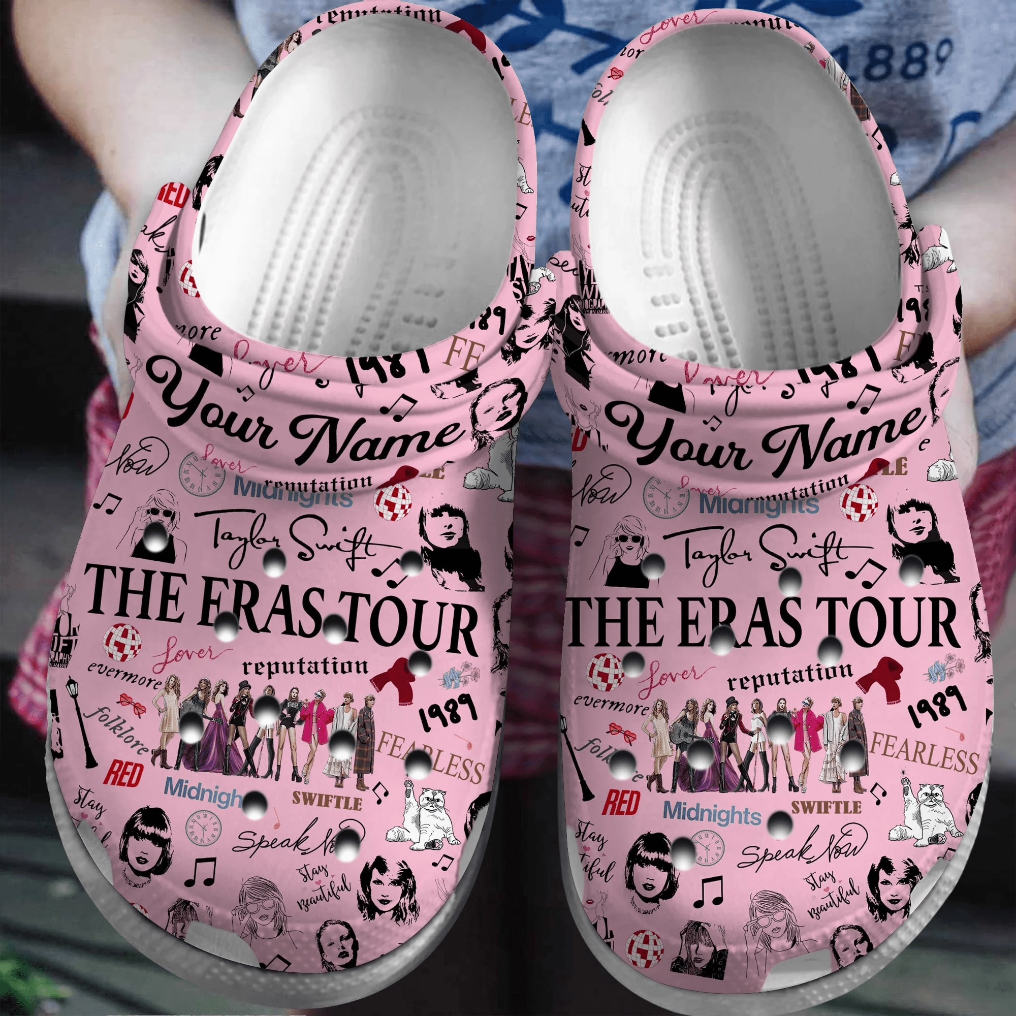 Taylor Swift The Eras Tour Pink Clogs Crocs Shoes Crocband Comfortable For Men Women Ygqtmi