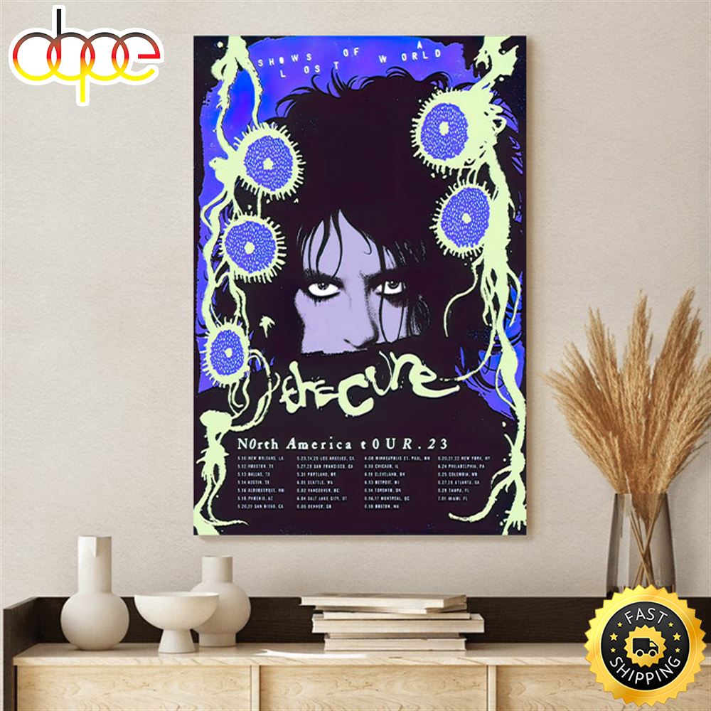 The Cure Shows Of A Lost World Tour 2023 Poster Periwinkle Lime Colorway Poster Canvas Ahiya5