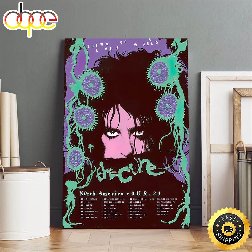 The Cure Shows Of A Lost World Tour 2023 Poster Lavender Mint Poster Canvas Uevned