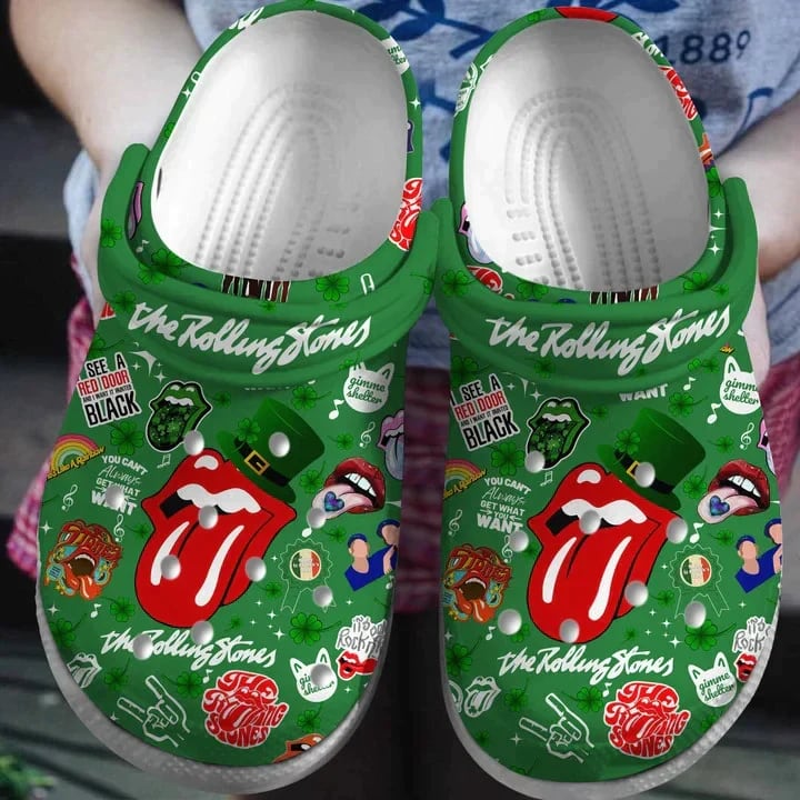 The Rollings Stones Rock Band Crocs Shoes Crocband Comfortable Clogs For Men Women Lp29vt