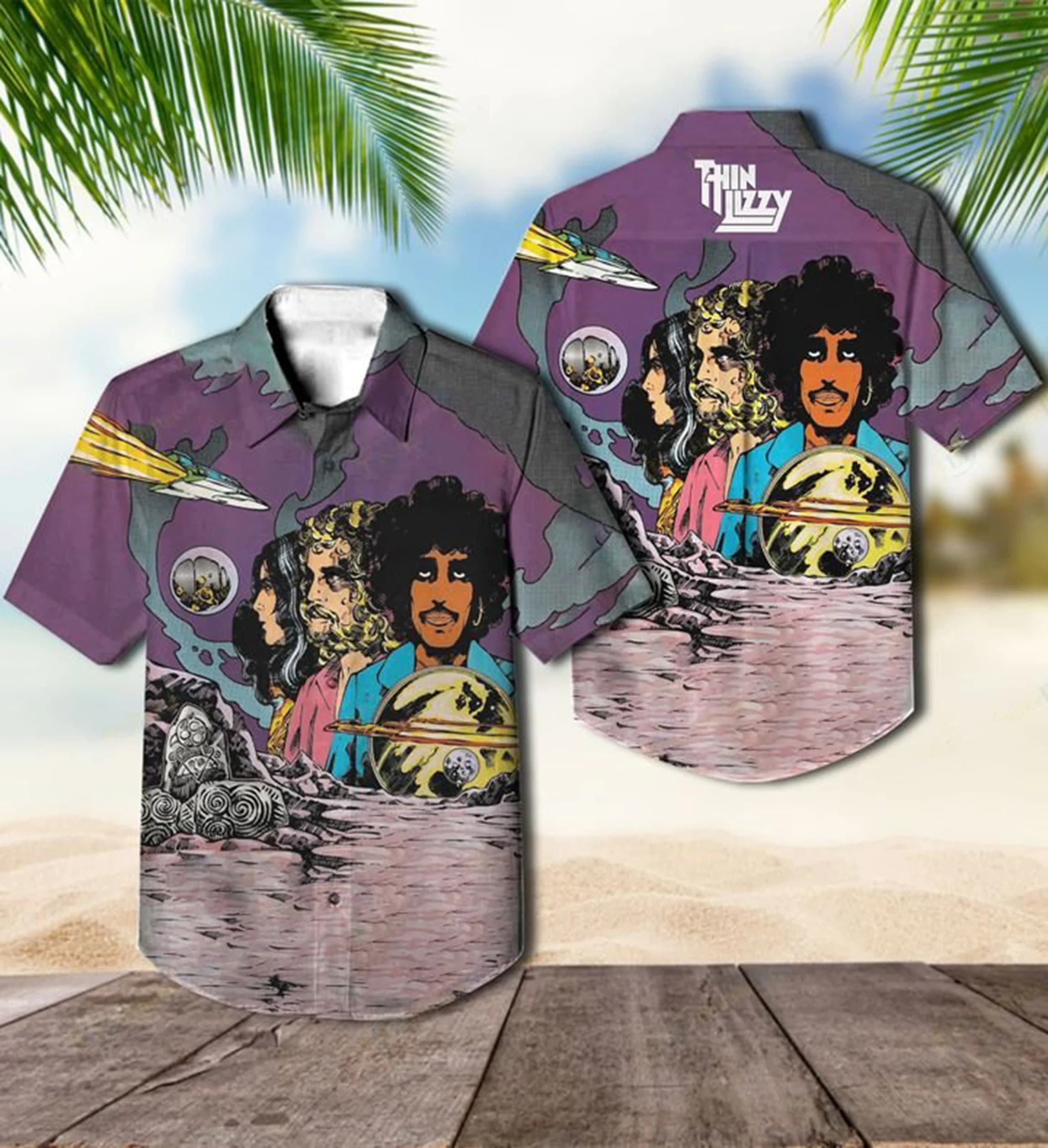Thin Lizzy Hawaiian Shirt Music Vintage Unisex Hawaiian Kviwmb
