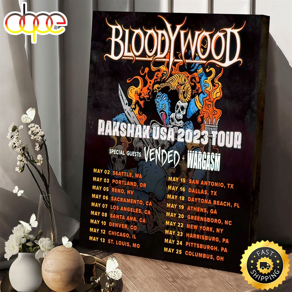 Us Headlining Tour Dates For Bloodywood May 2023 Poster Canvas Xhb88j