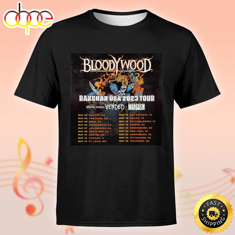 Us Headlining Tour Dates For Bloodywood May 2023 Tshirt Mxo5in