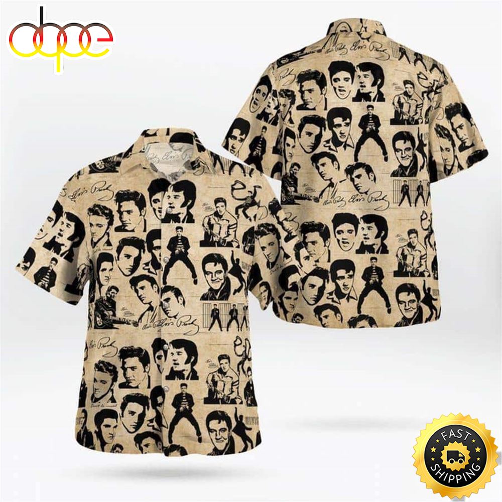 Vintage Elvis Presley Hawaiian Shirt Gift For Music Lovers T3wfko