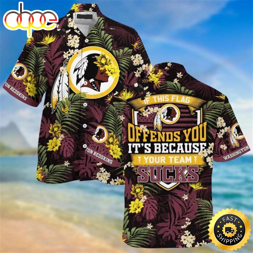 Washington Redskins Sucks Beachwear For Men Nfl Sport Hawaiian Shirt Nbhlxx