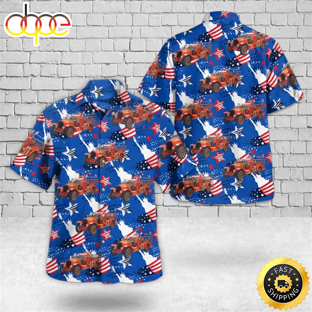1923 La France Fire Engine 4th Of July Hawaiian Shirt For Men And Women Iuakdd
