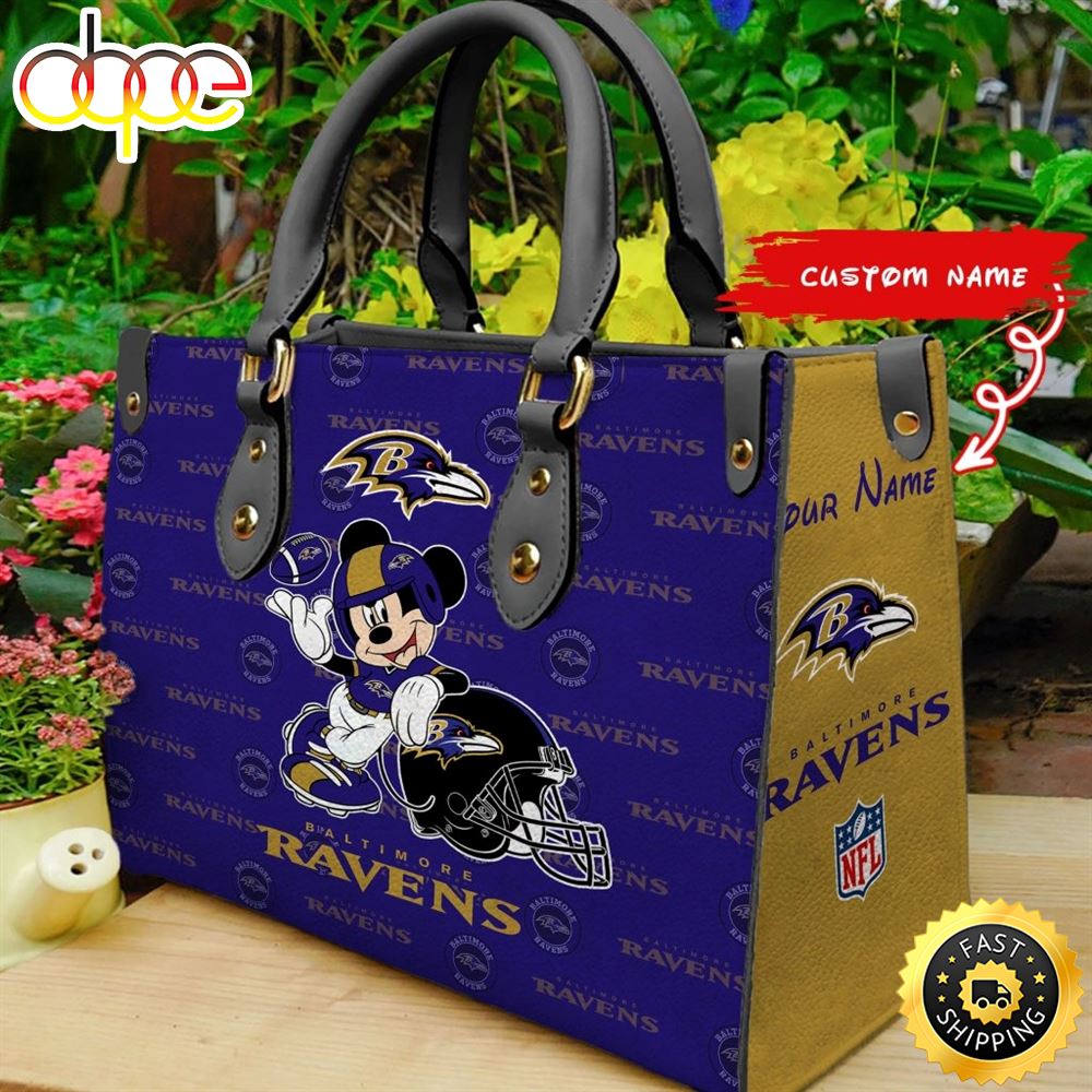 Custom Name NFL Baltimore Ravens Leather Bag – Musicdope80s.com