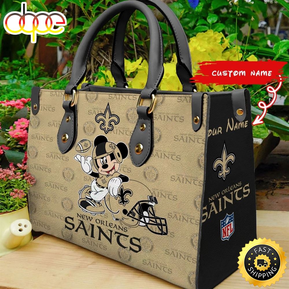 Custom Name NFL New Orleans Saints Leather Bag –