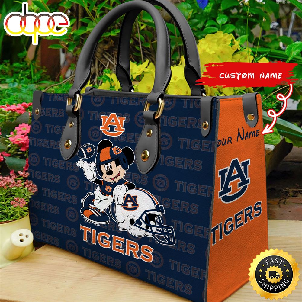 Custom Name Ncaa Auburn Tigers Mickey Leather Bag –