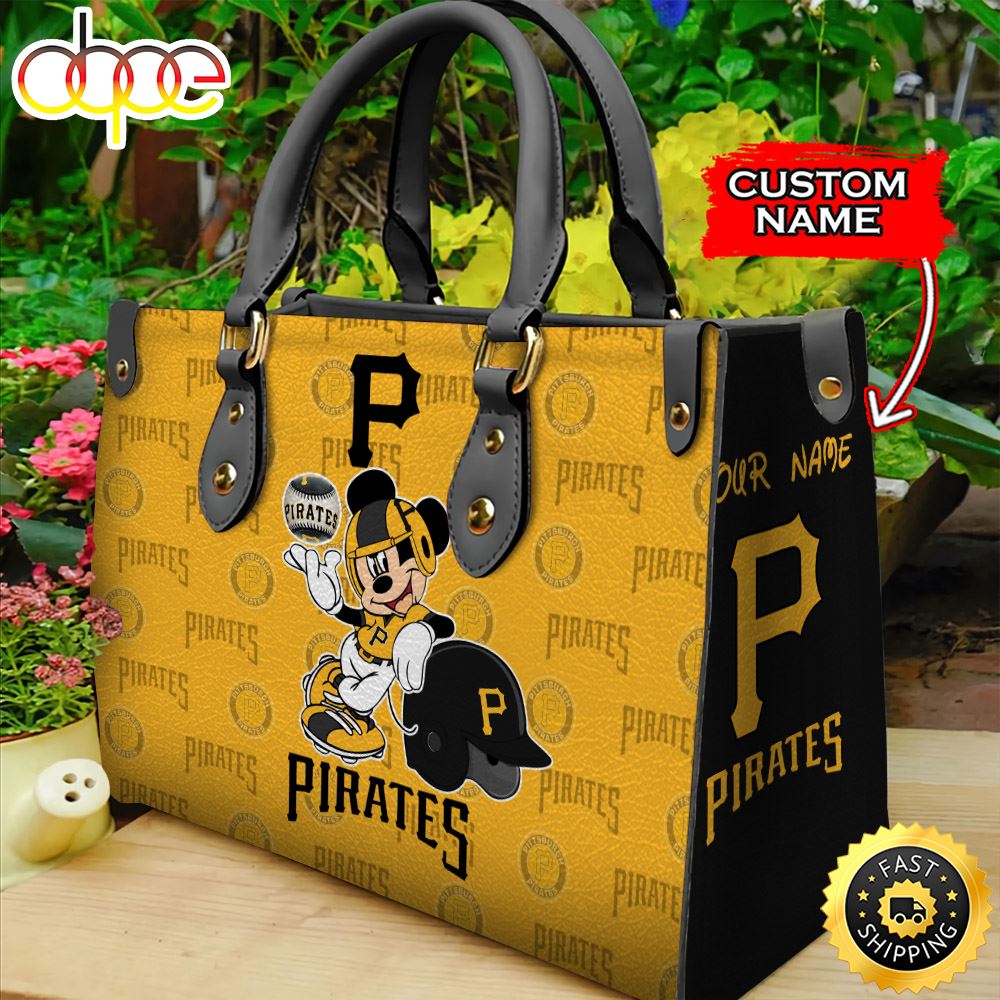 Custom Name USA - MLB Pittsburgh Pirates Mickey Leather Bag –