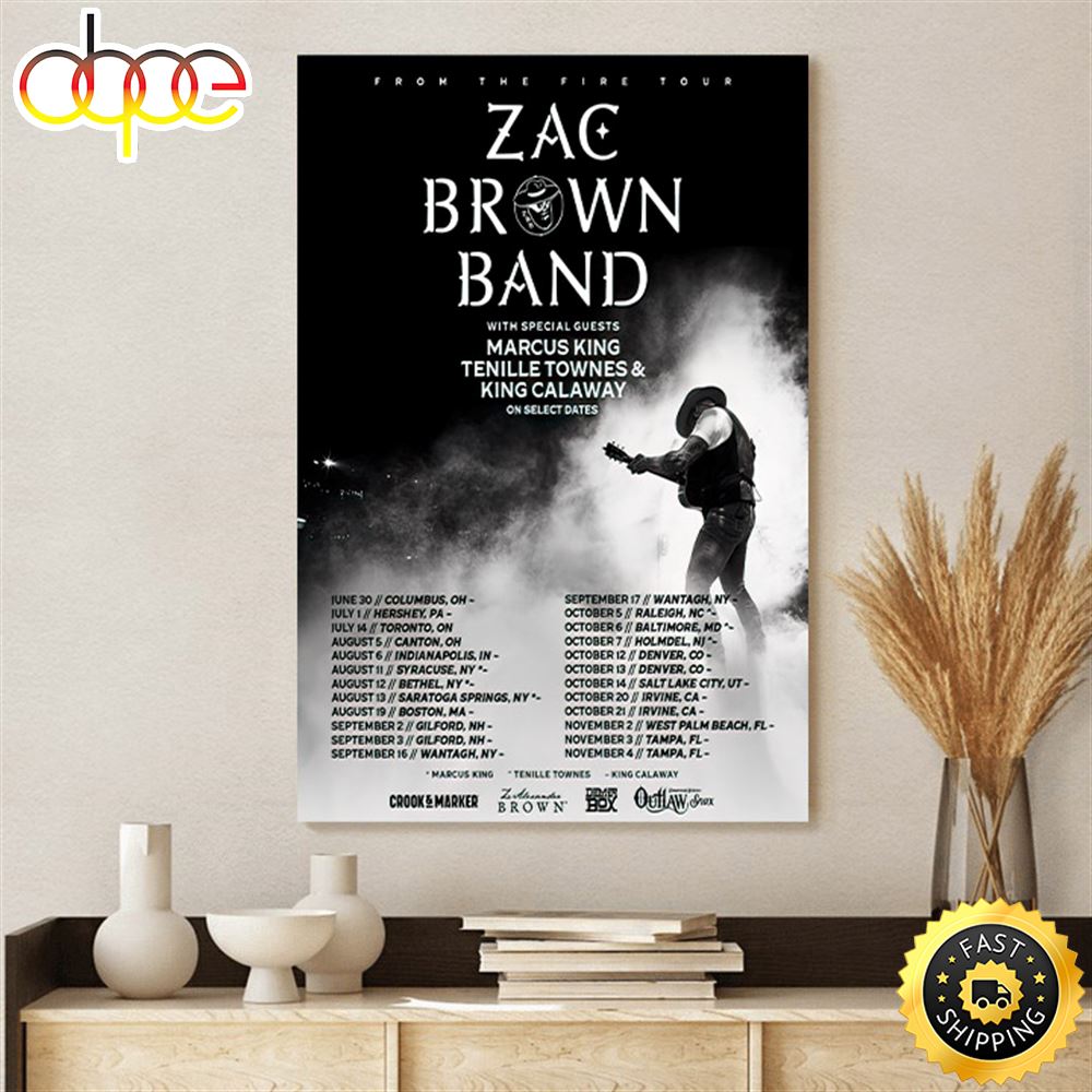 Zac Brown Band From The Fire Tour 2023 Personalized Baseball