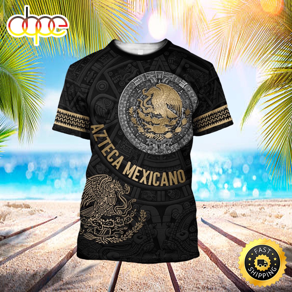 3D All Over Printed Black Azteca Shirt Llbqj2