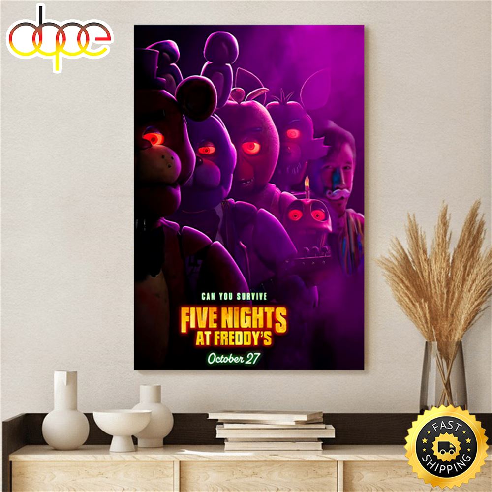 All Characters Five Night Freddy Canvas Poster I3yfwd