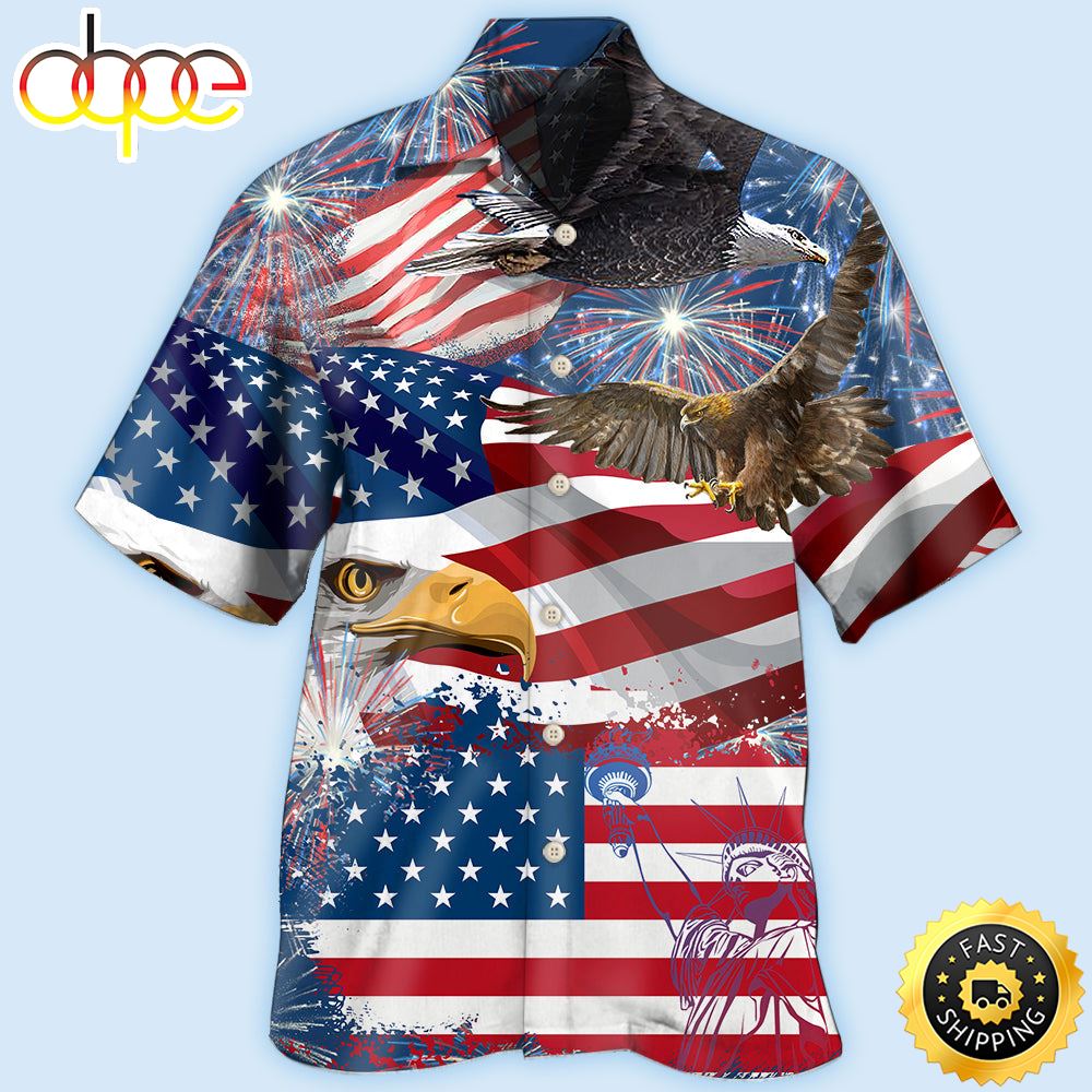 America 4th Of July America Eagle Freedom Independence Day Hawaiian Shirt 1 Rpzwnr