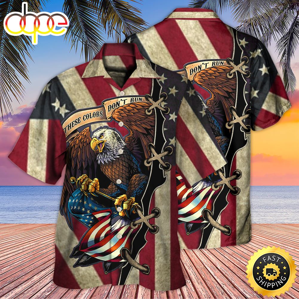 America Eagle Fly Flag Independence Day Hawaiian Shirt 1 Gh0xwb