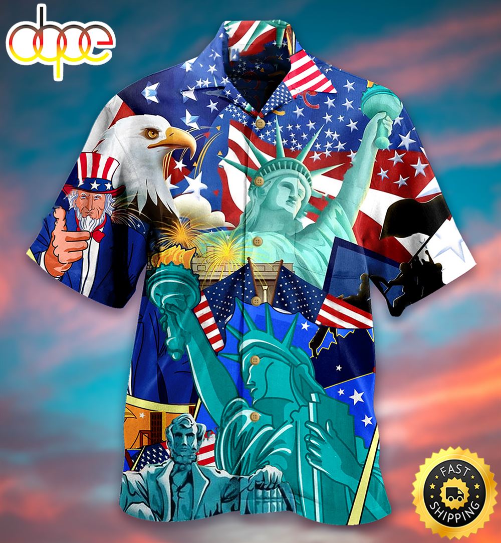 America Eagle Love You Freedom Independence Day Hawaiian Shirt 1 Aiybk4