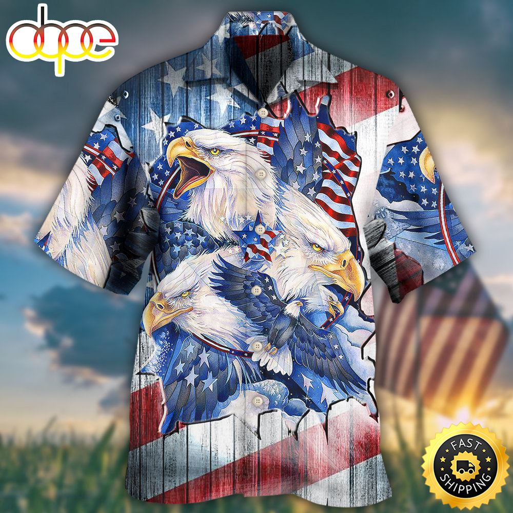 America Eagle Proud Amazing Patriotic Independence Day Hawaiian Shirt 1 Don5fa