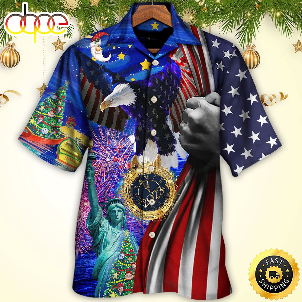 America New Year New America Christmas 2023 Independence Day Hawaiian Shirt 1 A3zwoj