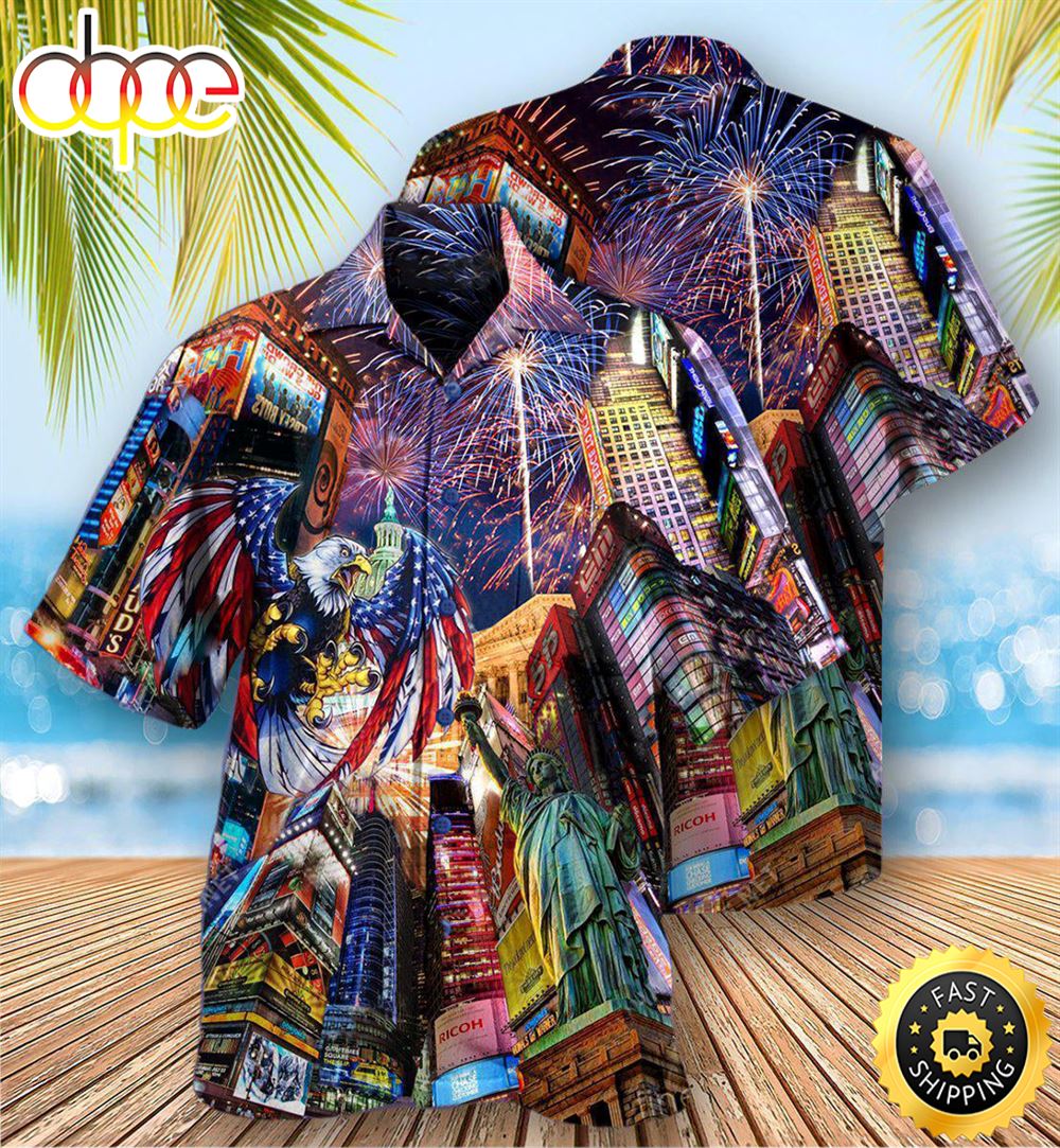 America New Years Day Firework Party Independence Day Hawaiian Shirt 1 Phjopo
