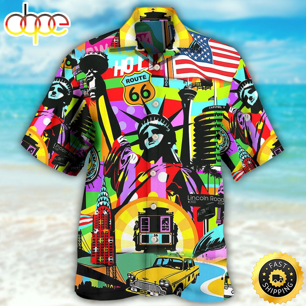 America Travel Colorful Style Independence Day Hawaiian Shirt 1 Fzznah