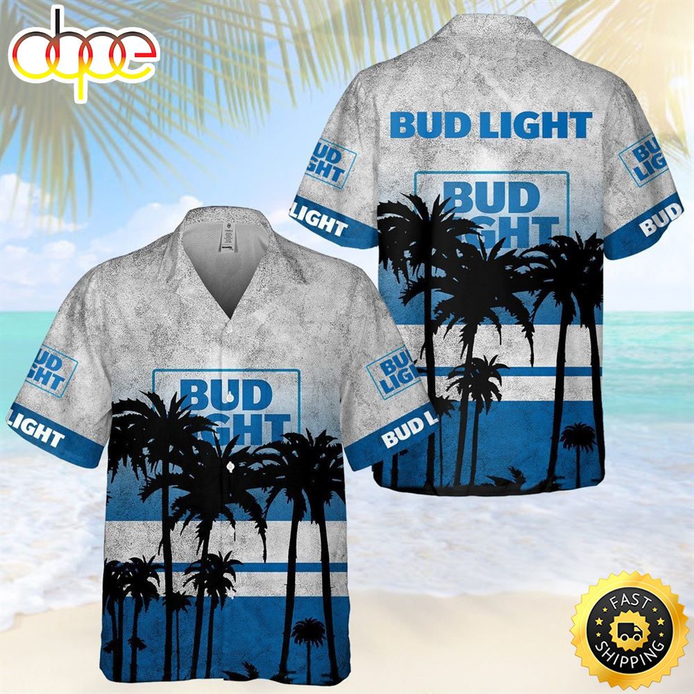 Bud Light Hawaiian Shirt Vintage Palm Island Birthday Gift For Beach Lovers Gqneci