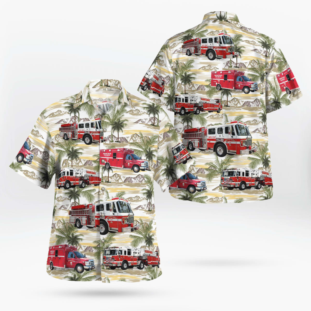 California Newport Beach Fire Department Hawaiian Shirt Ibgarf