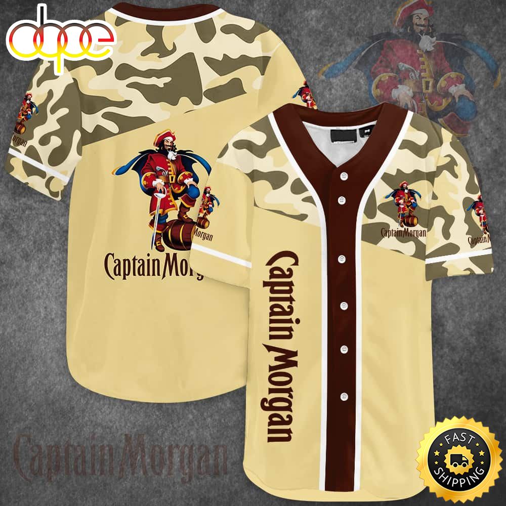 Captain Morgan Baseball Jersey Camouflage Pattern Baseball Fans Gift Nv3tdz