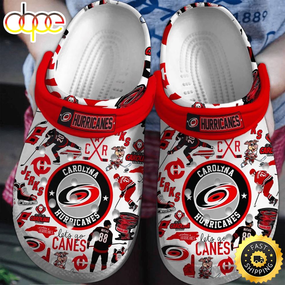 Carolina Hurricanes Ice Hockey Team NHL Sport Crocs Clogs Crocband Shoes Com Bsgslw