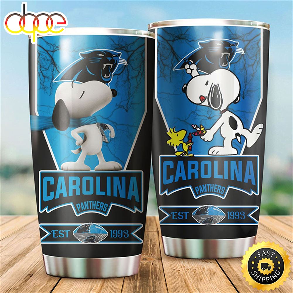 Carolina Panthers Snoopy All Over Print 3D Tumbler O2fus4