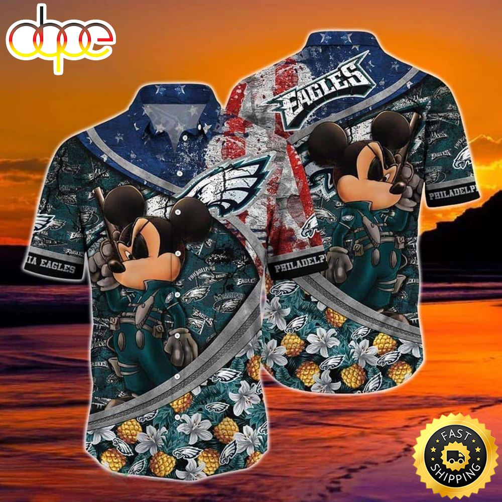 Cool Disney Mickey Mouse Philadelphia Eagles NFL Hawaiian Shirt Ptnkhq