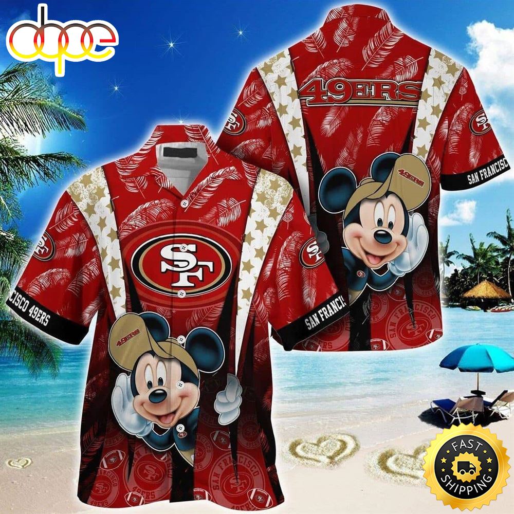 Cool Mickey Mouse NFL San Francisco 49ers Hawaiian Shirt Tzpckl