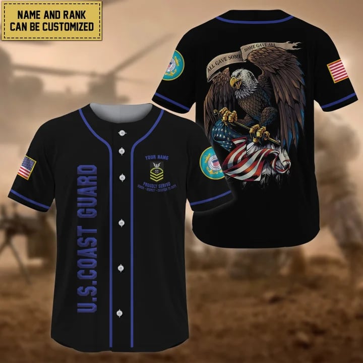Custom Premium Personalised All Gave Some US Veteran Baseball Jersey Shirt Gzopil