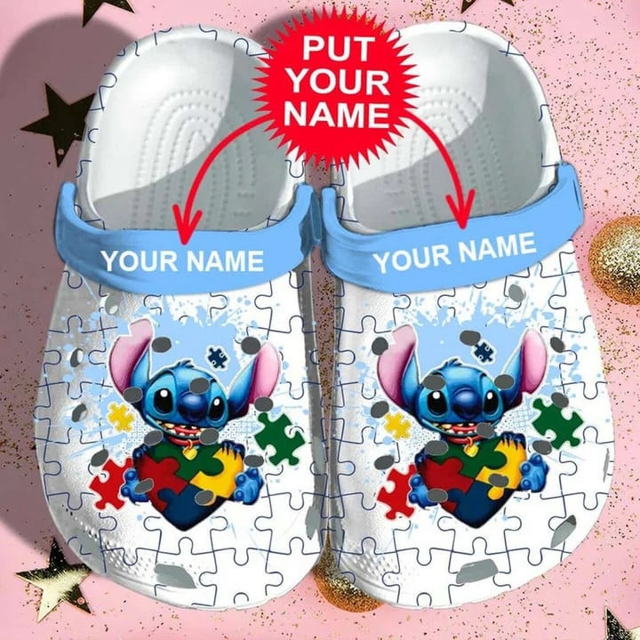 Custome Name Lilo Stitch Autism Awareness Crocband Crocs Cf5wvj