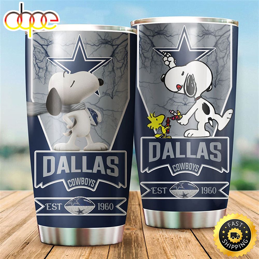Dallas Cowboys Snoopy All Over Print 3D Tumbler Eqrv5f