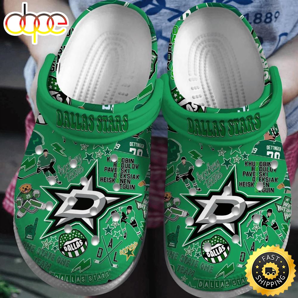 Dallas Stars Ice Hockey Team NHL Sport Crocs Clogs Crocband Shoes Com Oecph8